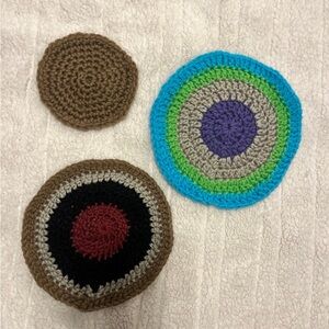 Handmade multicolored crochet doilies/coasters